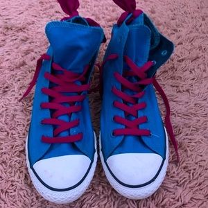 Blue Chuck Taylor All Star Bow Back Hi Top Trainers